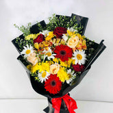 Sunshine Delight Yellow Bouquet - Yellow Gerberas & Mixed Flowers